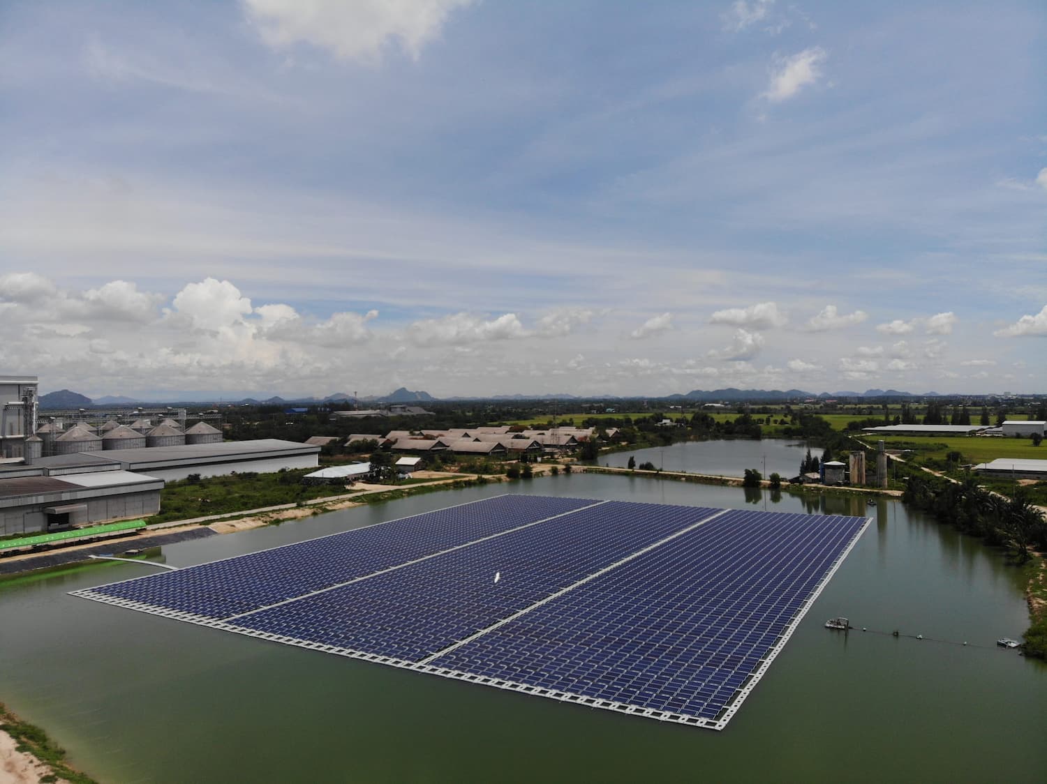 Floating solar plants