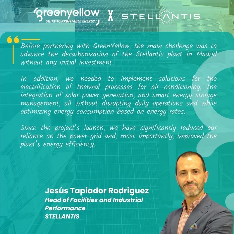 Testimonial from the Head of Facilities and Industrial Performance at Stellantis, a GreenYellow client