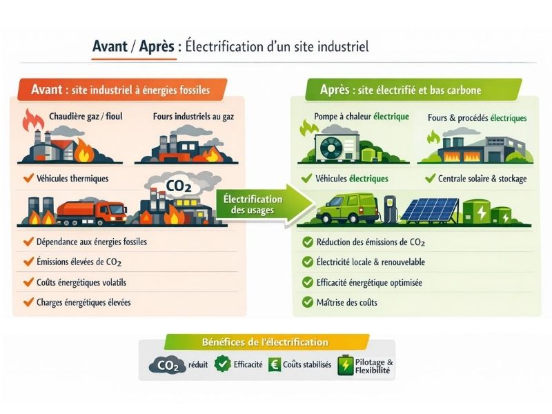 Infographie Electrification des usages