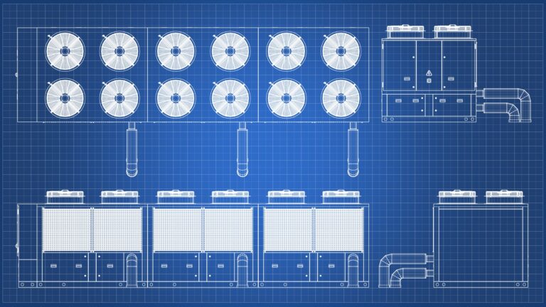 Schemat systemu HVAC - ogrzewanie, wentylacja i klimatyzacja budynku